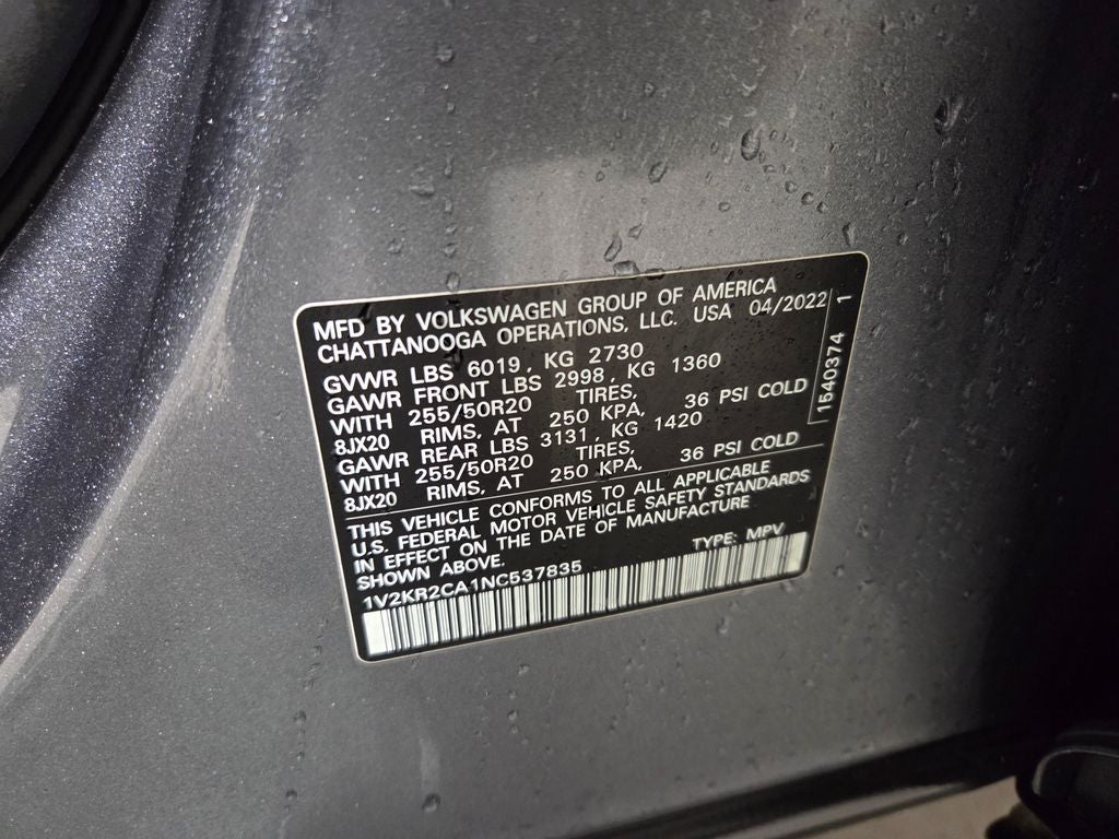 2022 Volkswagen Atlas 3.6L V6 SE w/Technology