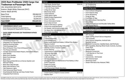 2025 RAM ProMaster 2500 High Roof