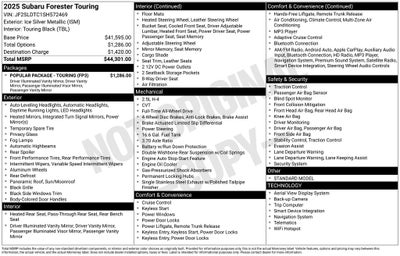 2025 Subaru Forester Touring