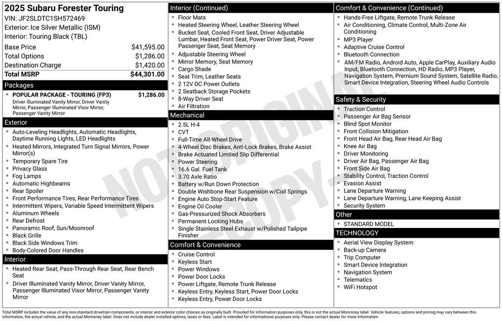 2025 Subaru Forester Touring
