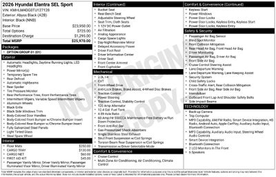 2026 Hyundai Elantra SEL Sport