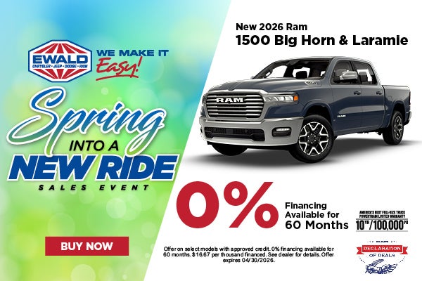 2026 Ram 1500 Big Horn & Laramie 0% APR for 60 Mo (1)