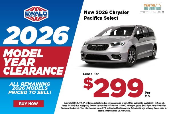 2026 Chrysler Pacifica Select Lease $299