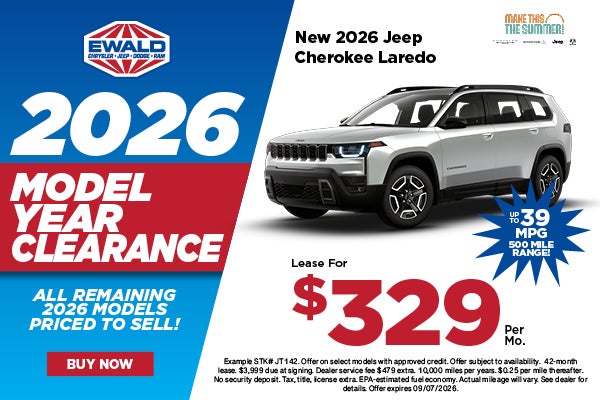 2026 Jeep Cherokee Laredo Lease $329