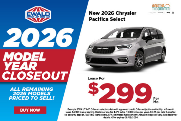 2026 Chrysler Pacifica Select Lease $299