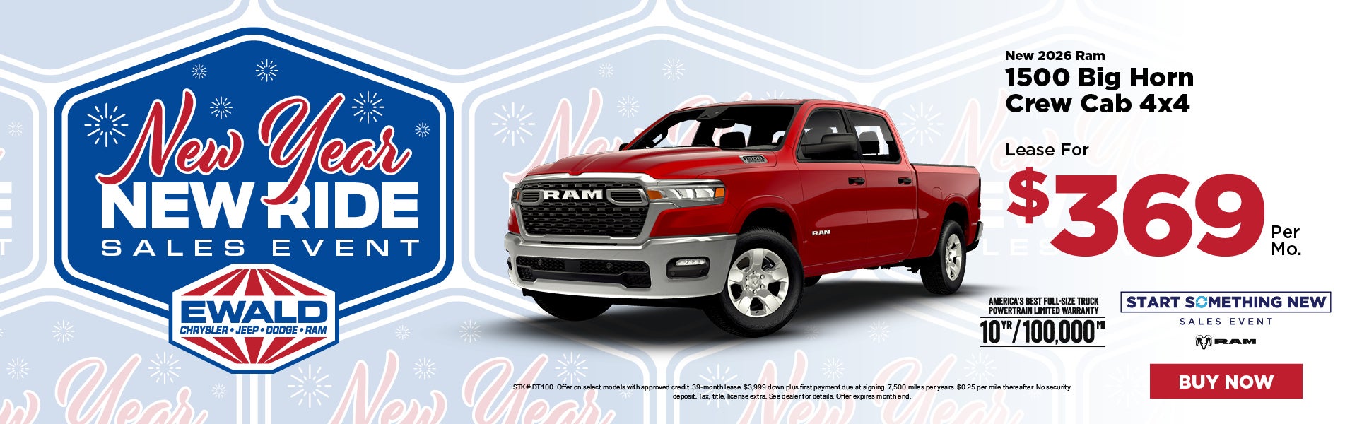 2026 Ram 1500 Big Horn Crew Cab 4x4 Lease for $369 Per Mo (