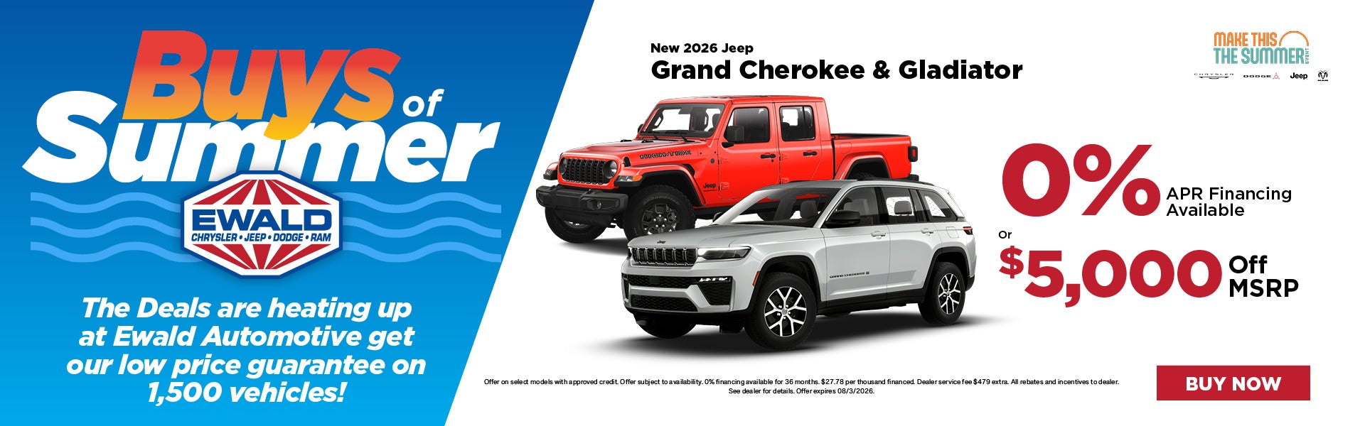 2026 Jeep Grand Cherokee & Gladiator 0% APR or $5,000 off MS