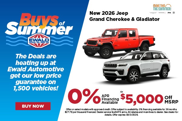 2026 Jeep Grand Cherokee & Gladiator 0% APR or $5,000 off MS