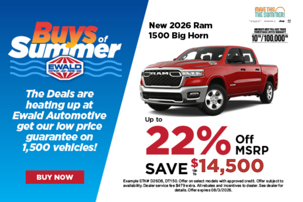 2026 Ram 1500 Big Horn up to 22% off MSRP