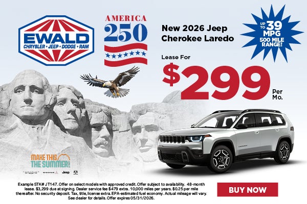 2026 Jeep Cherokee Lease $299 per mo