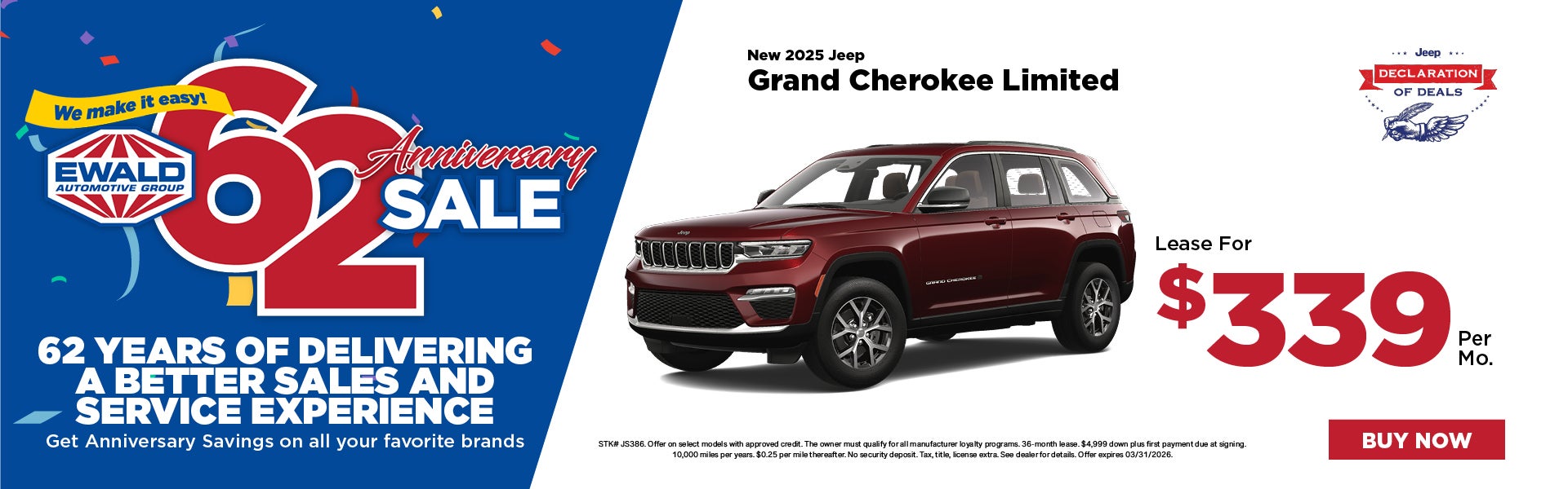 2025 Jeep Grand Cherokee Limited lease for $339