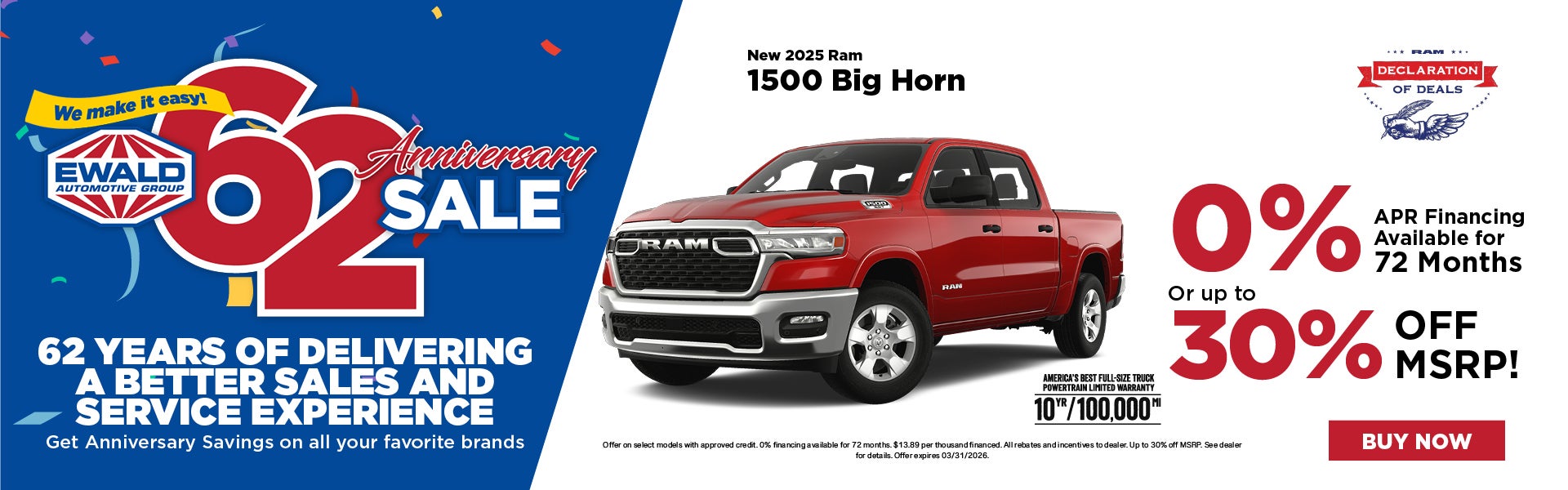 2025 Ram 1500 Big Horn 0% APR or 30% Off MSRP