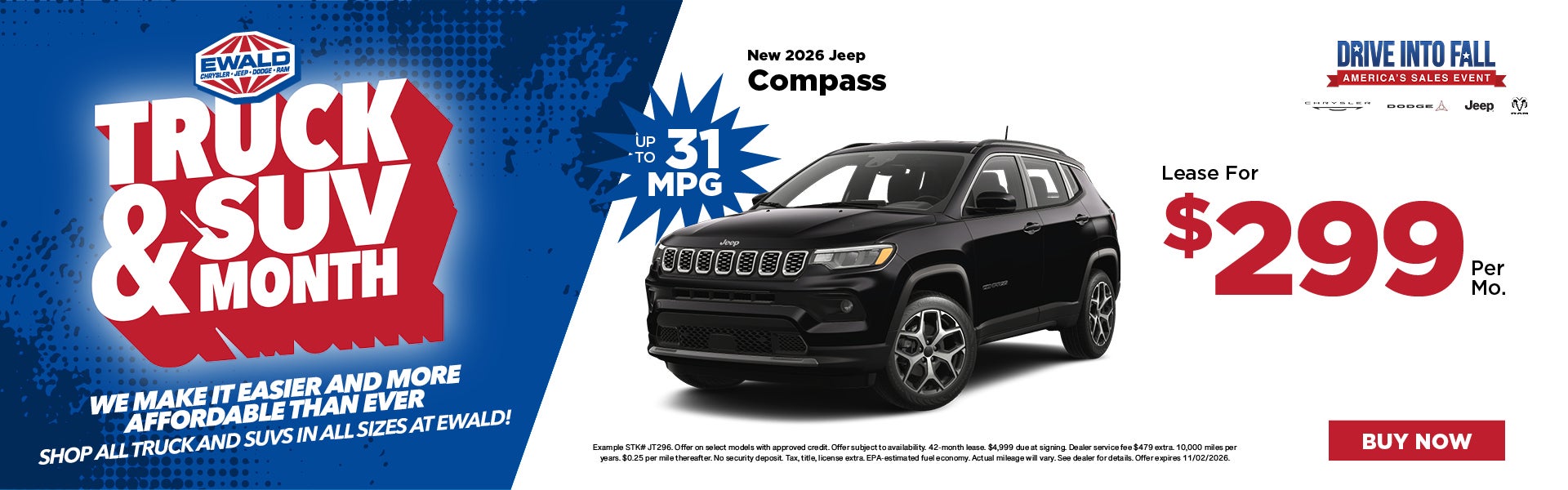 2026 Jeep Compass Lease $299