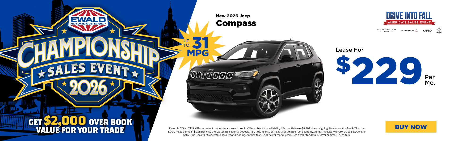 2026 Jeep Compass Lease $299