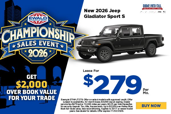 2026 Jeep Gladiator Sport S Lease $279 