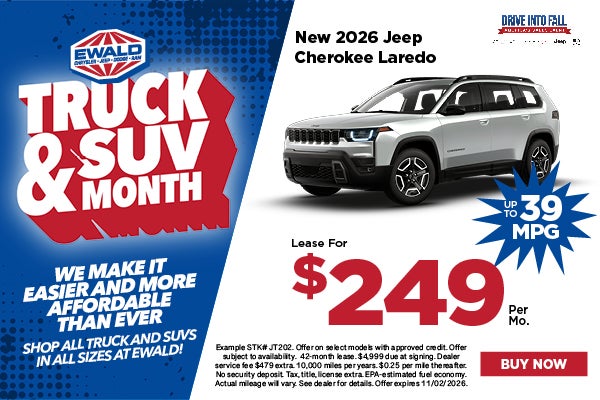 2026 Jeep Cherokee Laredo Lease $249