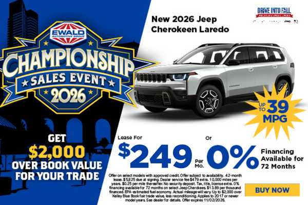 2026 Jeep Cherokee Laredo Lease $249