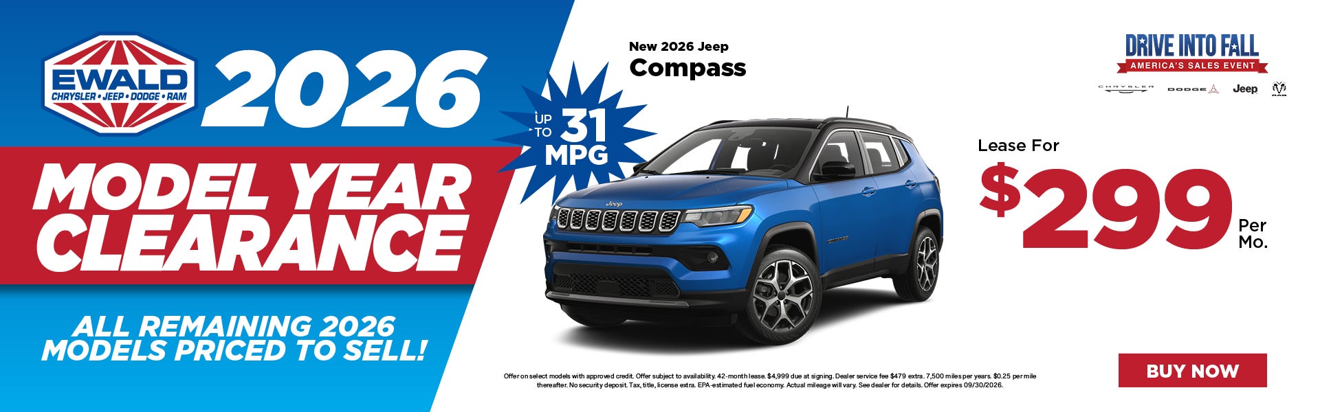 2026 Jeep Compass Lease $299