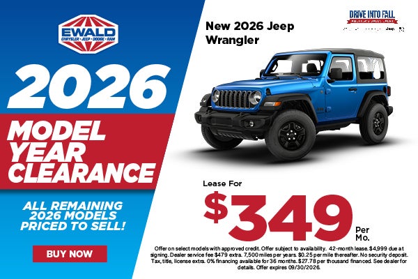 2026 Jeep Wrangler Lease $349