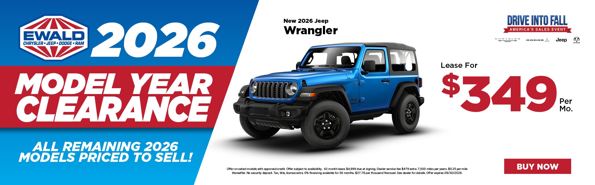 2026 Jeep Wrangler Lease $349